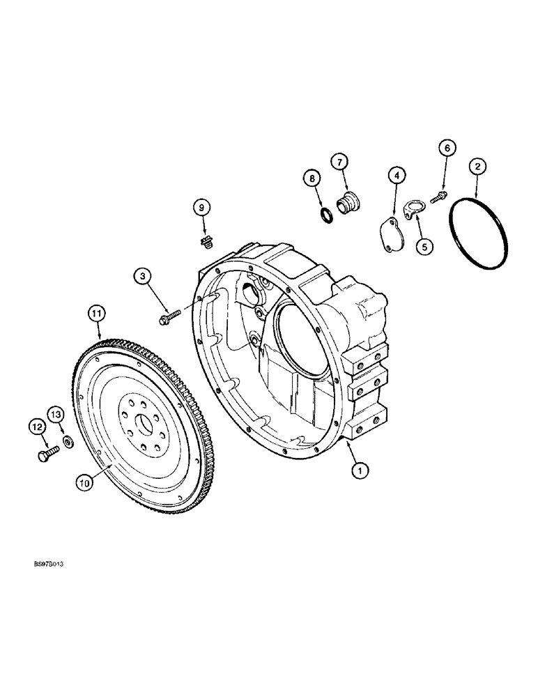 Схема запчастей Case IH 6591T - (2-46) - FLYWHEEL AND HOUSING, 6T-590 AND 6TA-590 EMISSIONS CERTIFIED ENGINE 