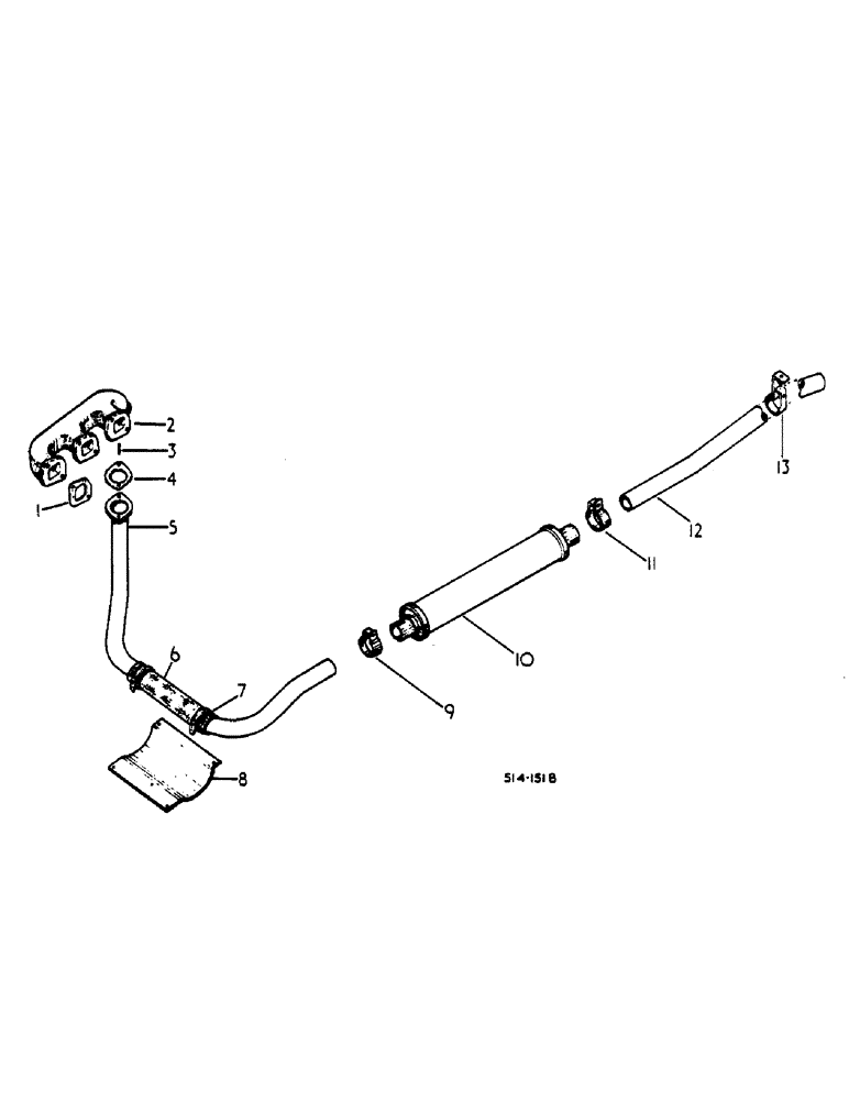 Схема запчастей Case IH 484 - (0D21-2) - UNDERSLUNG EXHAUST AND MANIFOLD Power