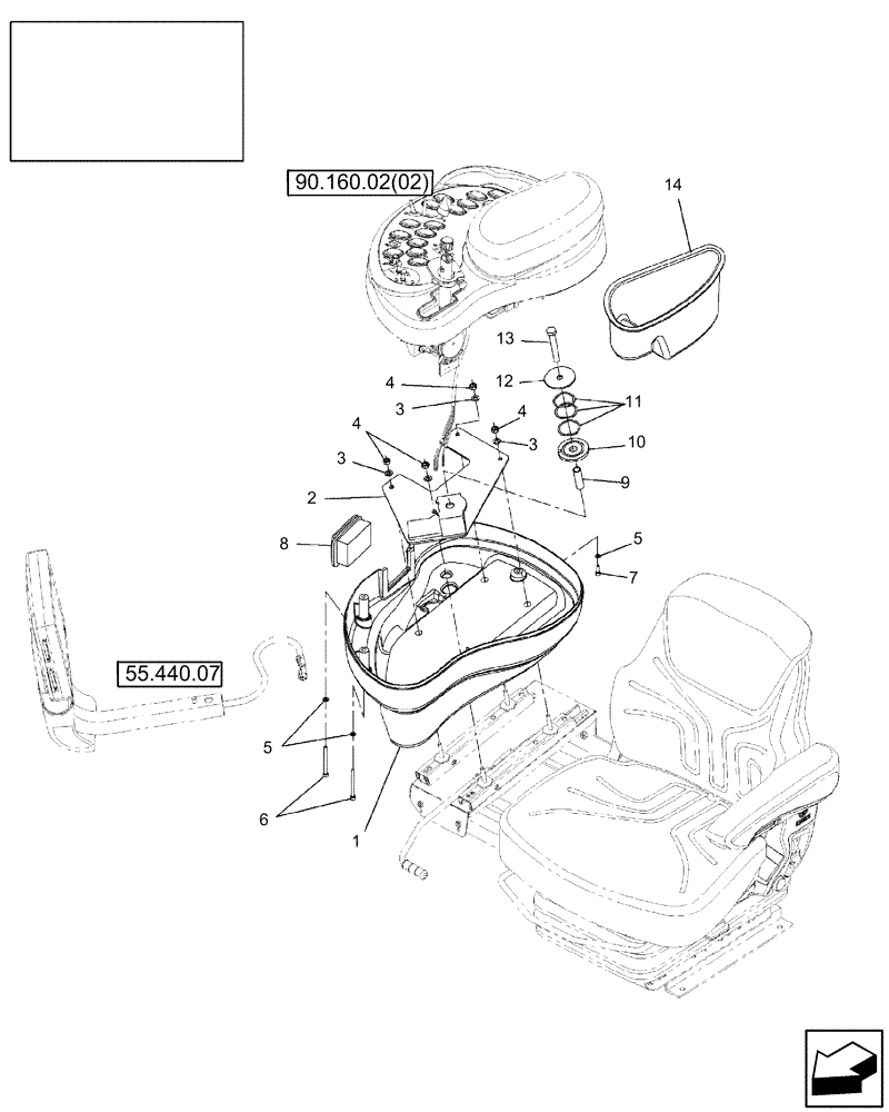 Схема запчастей Case IH 7230 - (55.785.01) - CONSOLE, R.H., TOUCH SCREEN DISPLAY (55) - ELECTRICAL SYSTEMS