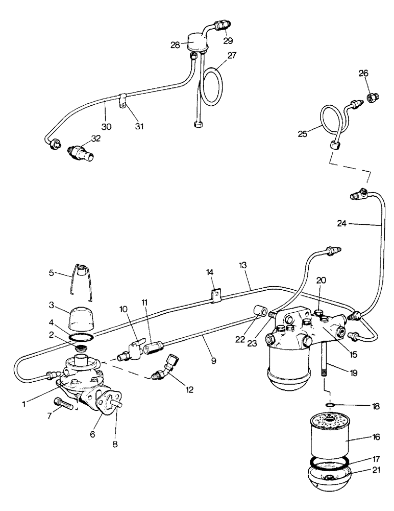 Схема запчастей Case IH 996 - (A07-1) - ENGINE, FUEL FEED PUMP, FILTERS AND PIPES (01) - ENGINE