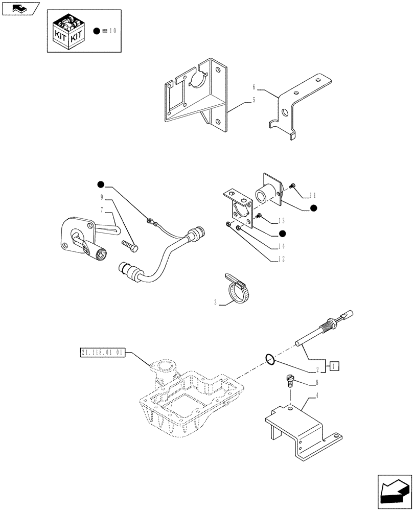 Схема запчастей Case IH PUMA 170 - (10.254.3801[01]) - ENGINE BLOCK AND TRANSMISSION OIL HEATERS (240V) (VAR.743355-728382 / 743600) - C7114 (10) - ENGINE