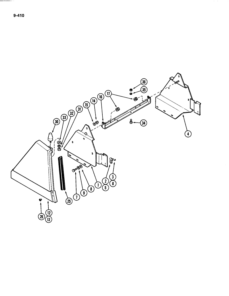 Схема запчастей Case IH 4494 - (9-410) - REAR SIDE PANELS (09) - CHASSIS/ATTACHMENTS