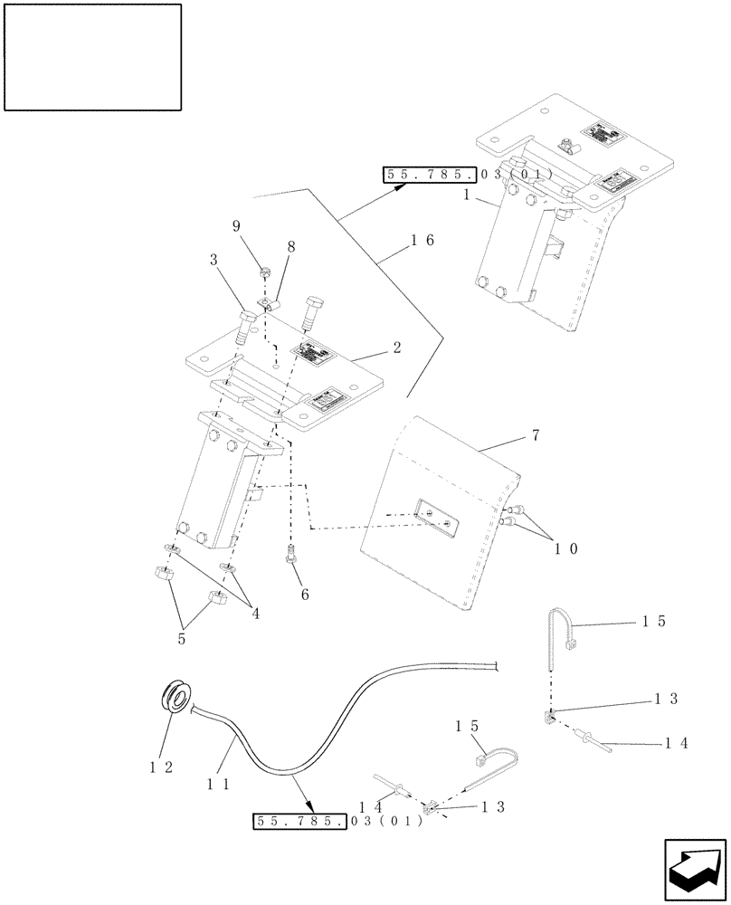 Схема запчастей Case IH 7230 - (55.418.01) - GRAIN FLOW SENSOR (55) - ELECTRICAL SYSTEMS