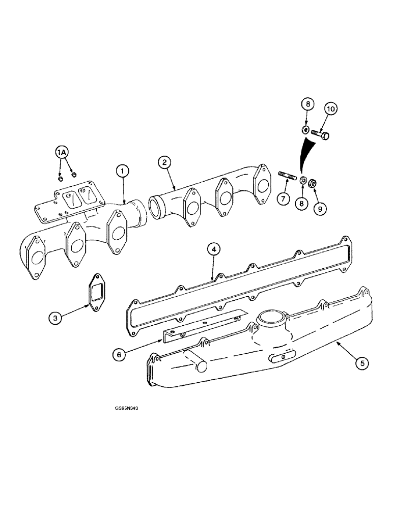 Схема запчастей Case IH D-414 - (9C-94) - INTAKE AND EXHAUST MANIFOLD, 1066, 1086 TRACTORS AND 915 COMBINES 