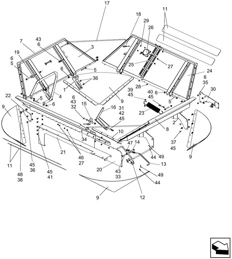 Схема запчастей Case IH 5130 - (80.154.01[01]) - GRAIN TANK EXTENSIONS, 250 BUSHEL - 5130 (80) - CROP STORAGE/UNLOADING