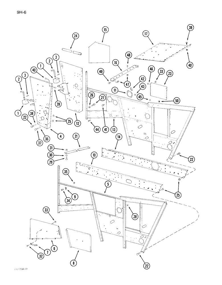 Схема запчастей Case IH 1640 - (9H-06) - SEPARATOR DOORS, SIDES AND SUPPORTS, WITH ROCK TRAP (12) - CHASSIS