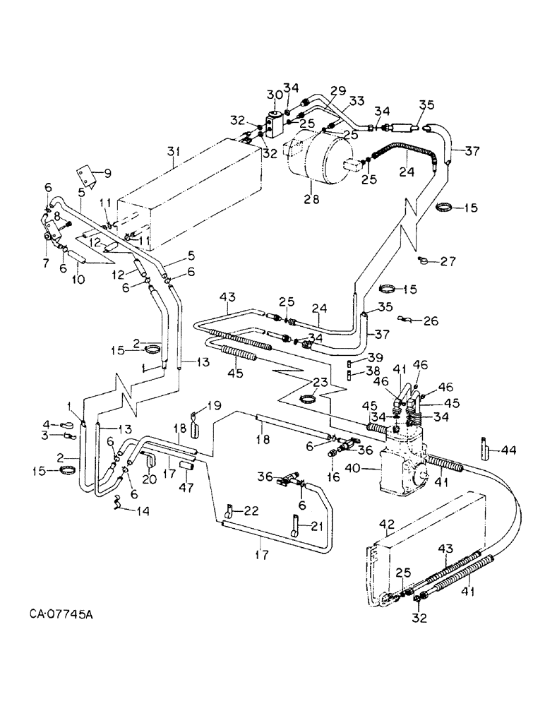 Схема запчастей Case IH 6388 - (13-29) - SUPERSTRUCTURE, HEATER AND AIR CONDITIONING CONNECTIONS (05) - SUPERSTRUCTURE