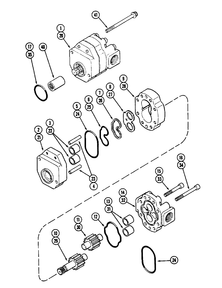 Схема запчастей Case IH 2090 - (8-378) - HYDRAULICS, GEAR AND PISTON PUMP ASSEMBLY, PRIOR TO TRANSMISSION SERIAL NUMBER 16210895 (CONTD) (08) - HYDRAULICS