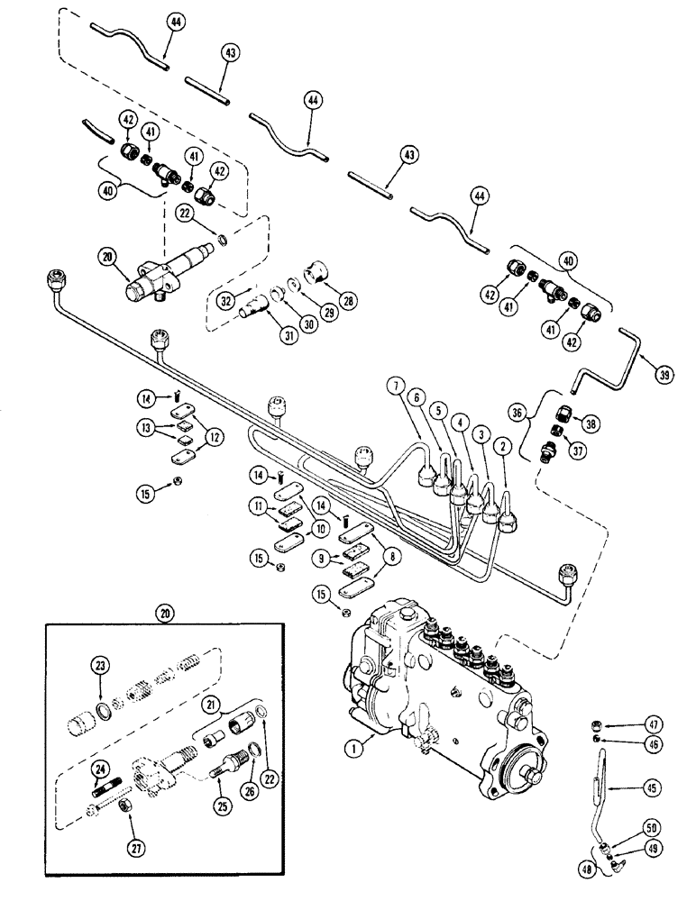 Схема запчастей Case IH 930-SERIES - (024) - FUEL INJECTION SYSTEM, (401) DIESEL ENGINE (03) - FUEL SYSTEM