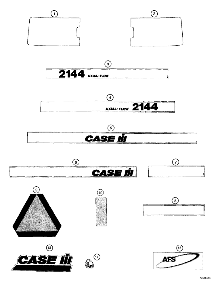 Схема запчастей Case IH 2144 - (9H-34) - DECALS, COMBINE (12) - CHASSIS