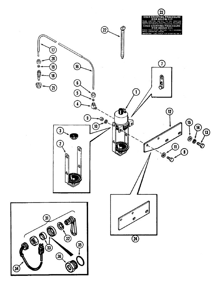 Схема запчастей Case IH 4890 - (2-12) - ETHER STARTING AID, 674 CUBIC INCH DIESEL ENGINE, PRIOR TO PIN 8860100 (02) - ENGINE