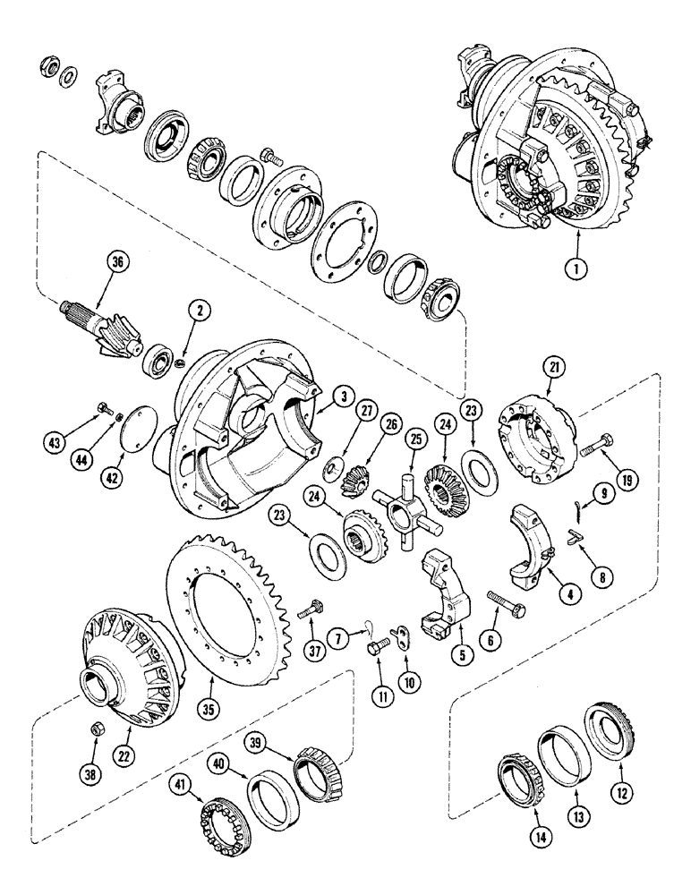 Схема запчастей Case IH 4694 - (6-210) - FRONT AXLE DIFFERENTIAL AND CARRIER, STANDARD DIFFERENTIAL, AXLE SERIAL NO. 13015953 AND AFTER (06) - POWER TRAIN