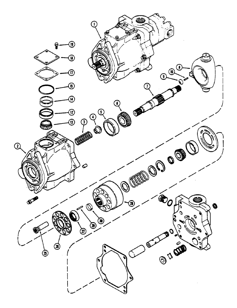 Схема запчастей Case IH 2590 - (8-260) - GEAR AND PISTON PUMP ASSEMBLY (08) - HYDRAULICS