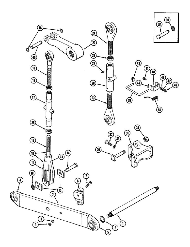 Схема запчастей Case IH 3294 - (9-364) - HITCH DRAFT ARMS AND LIFT LINKS, P.I.N. 9939634 AND AFTER, NC THREAD (09) - CHASSIS/ATTACHMENTS