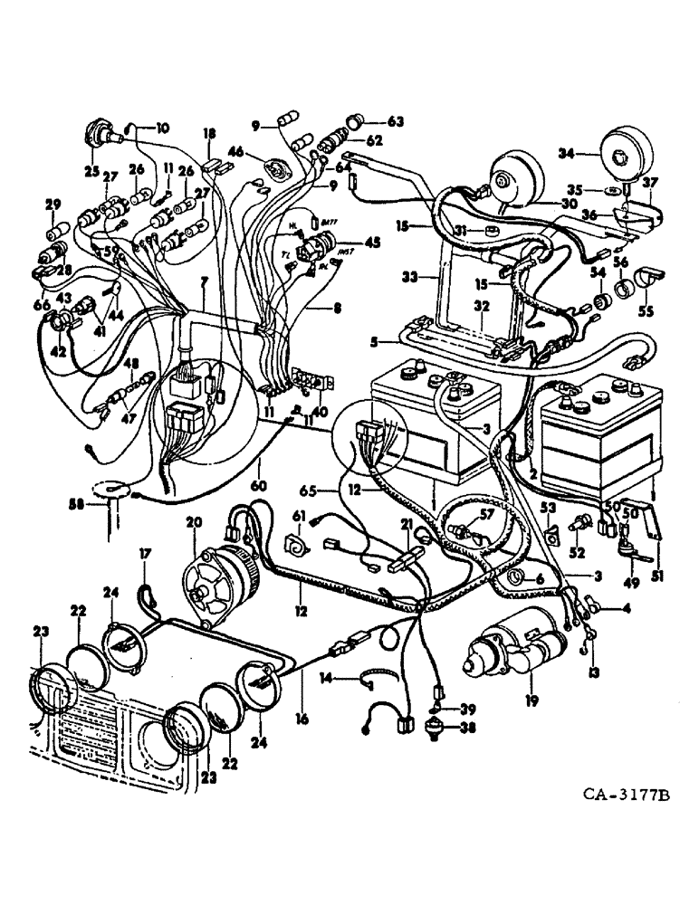 Схема запчастей Case IH HYDRO 70 - (08-08) - ELECTRICAL, ELECTRICAL WIRING, 666 AND 70 DIESEL TRACTORS (06) - ELECTRICAL