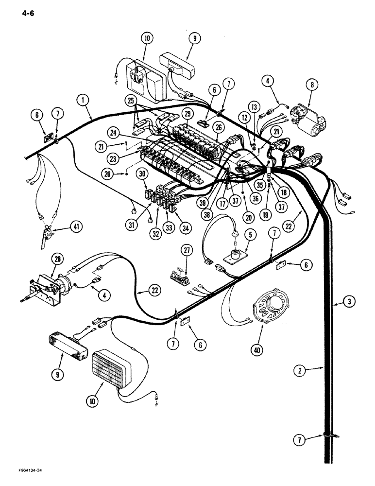 Схема запчастей Case IH 9270 - (4-06) - OVERHEAD CAB HARNESS (04) - ELECTRICAL SYSTEMS