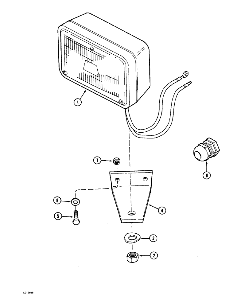 Схема запчастей Case IH 9280 - (4-064) - FLOOD LAMP KIT (04) - ELECTRICAL SYSTEMS