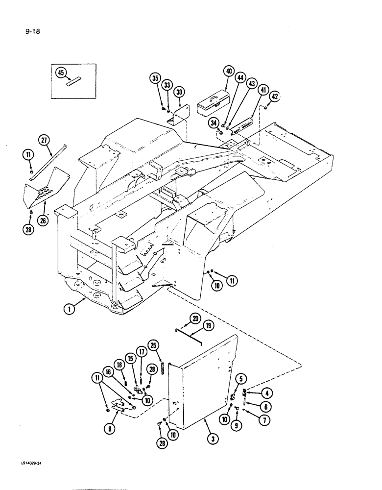 Схема запчастей Case IH 9270 - (9-018) - FRONT FRAME P.I.N. JCB0028400 & AFTER (09) - CHASSIS/ATTACHMENTS