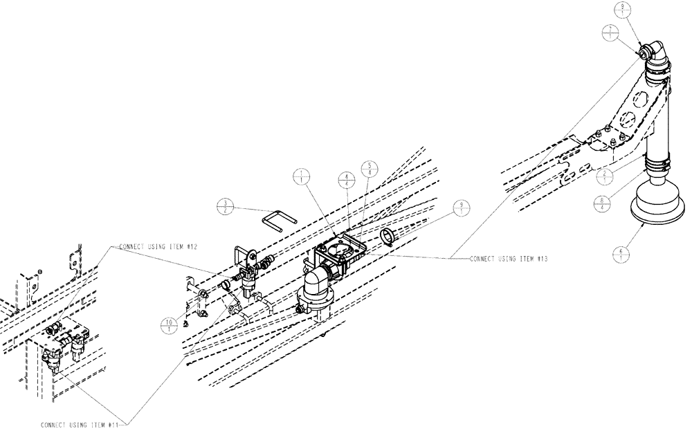 Схема запчастей Case IH SPX3320 - (11-024) - FOAMER DROP GROUP, RIGHT, 120’ BOOM Options