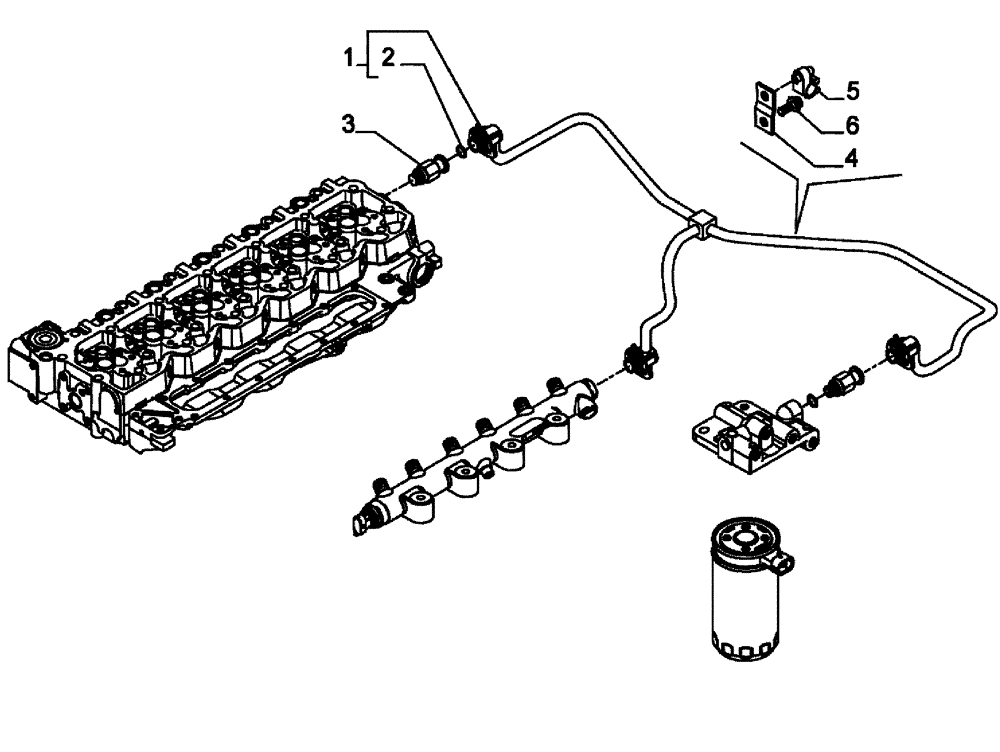 Схема запчастей Case IH SPX3320 - (03-045) - FUEL INJECTION SYSTEM - DRAIN LINE (01) - ENGINE