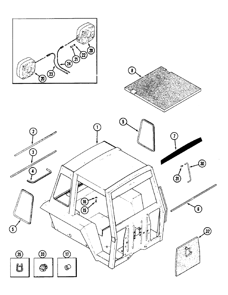 Схема запчастей Case IH 2290 - (9-550) - 4 POST PROTECTIVE FRAME, PRIOR TO P.I.N. 8841101 (09) - CHASSIS/ATTACHMENTS