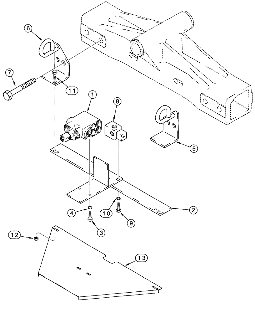 Схема запчастей Case IH 2555 - (05-14) - SELECTOR VALVE MOUNTING (04) - STEERING