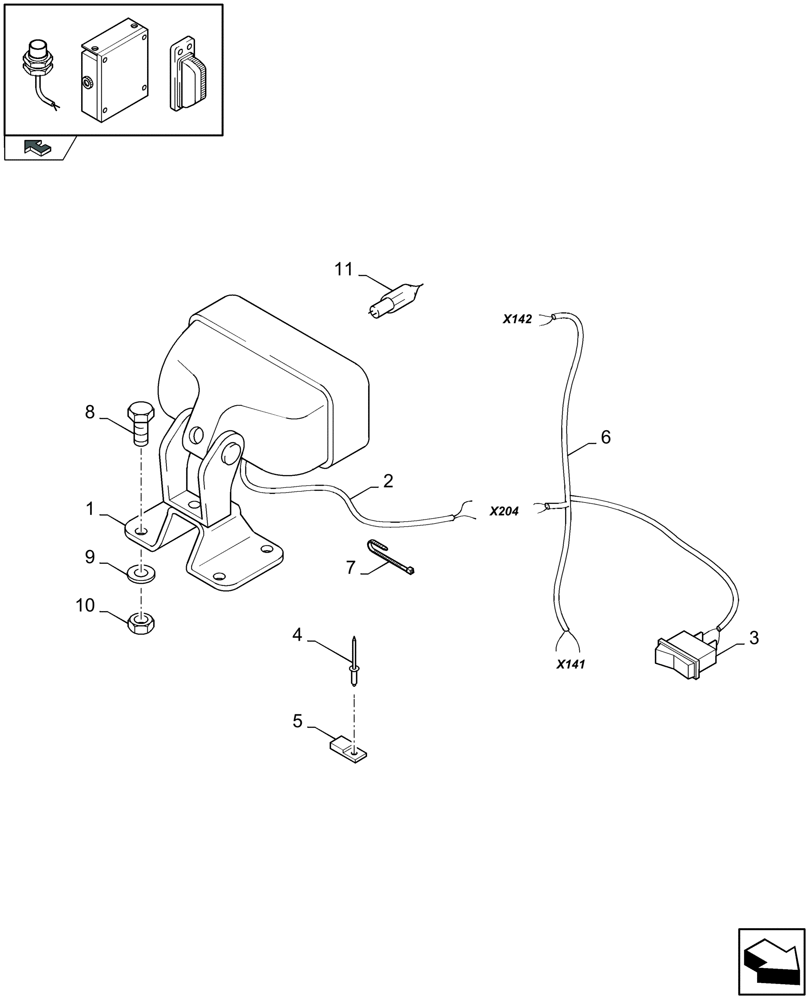 Схема запчастей Case IH LBX332P - (06.05A[01]) - ADDITIONAL WORK LIGHTS - FOR NA ONLY (06) - ELECTRICAL SYSTEMS