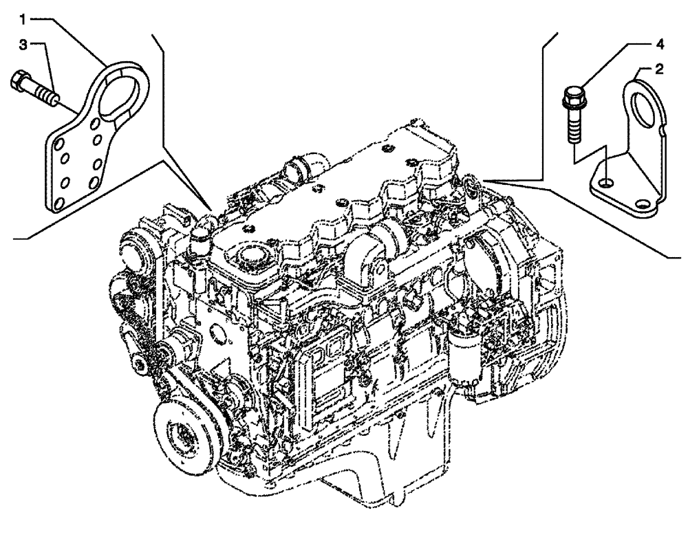 Схема запчастей Case IH SPX3320 - (03-037) - ENGINE - LIFT HOOKS (01) - ENGINE