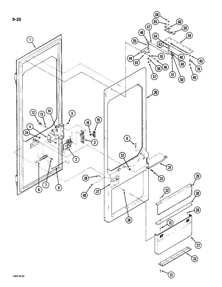 Схема запчастей Case IH KP-525 - (9-20) - CAB DOOR AND LATCH (CONTD) (09) - CHASSIS/ATTACHMENTS