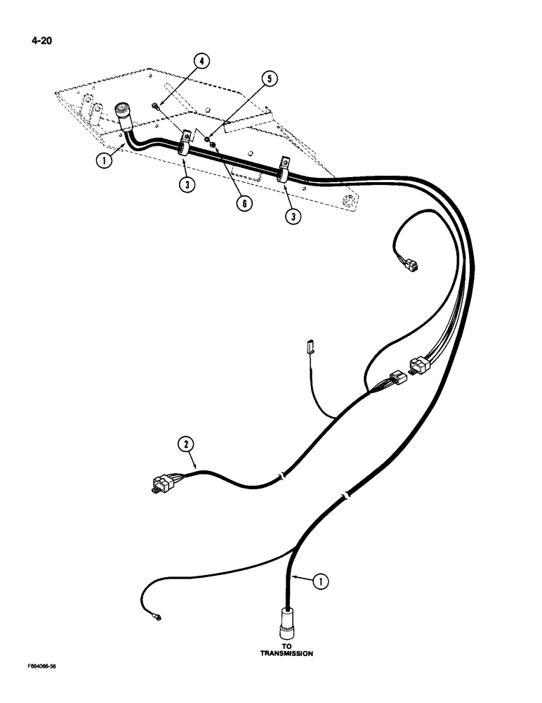 Схема запчастей Case IH 9190 - (4-20) - TRANSMISSION SHIFT CONTROL HARNESS (04) - ELECTRICAL SYSTEMS