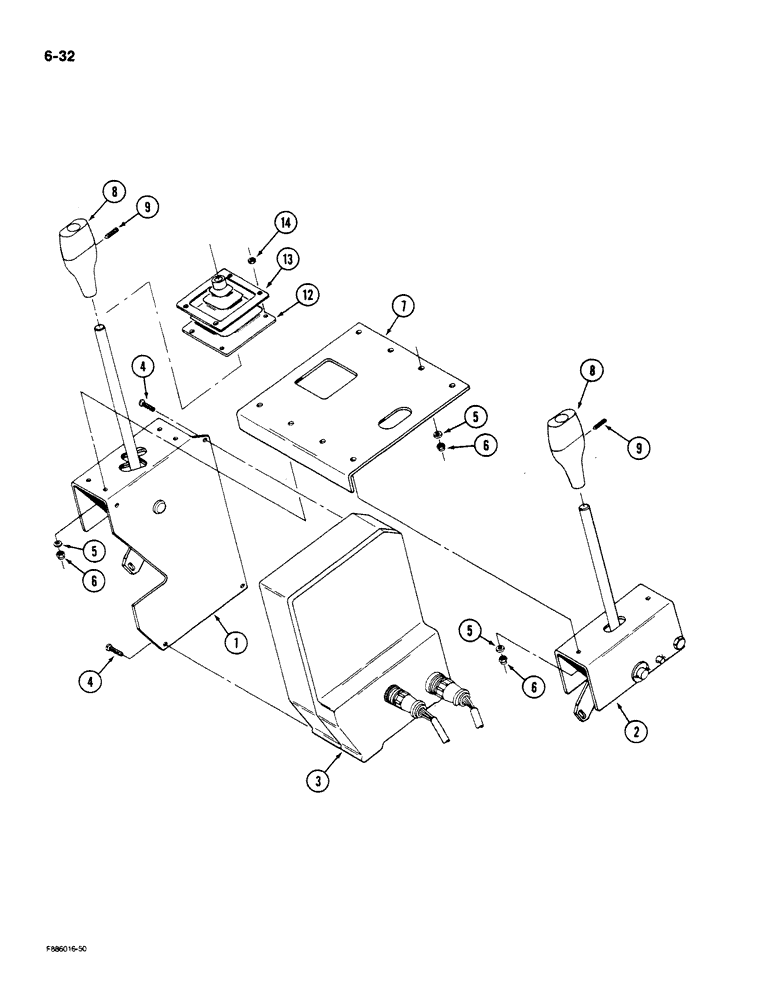 Схема запчастей Case IH STEIGER - (6-032) - TRANSMISSION SHIFT CONTROLS, PRIOR TO P.I.N. JCB0002116 (06) - POWER TRAIN