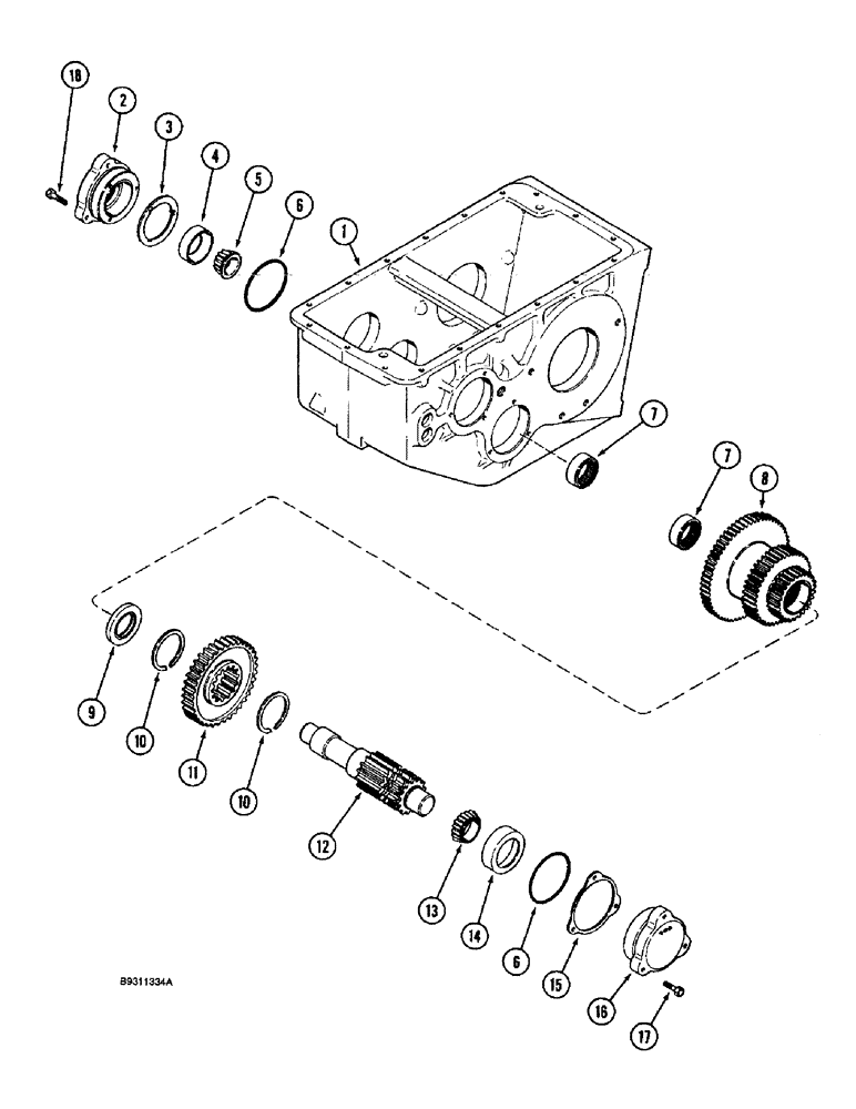 Схема запчастей Case IH 1688 - (6-54) - TRANSMISSION DIFFERENTIAL, PINION SHAFT AND GEARS (03) - POWER TRAIN