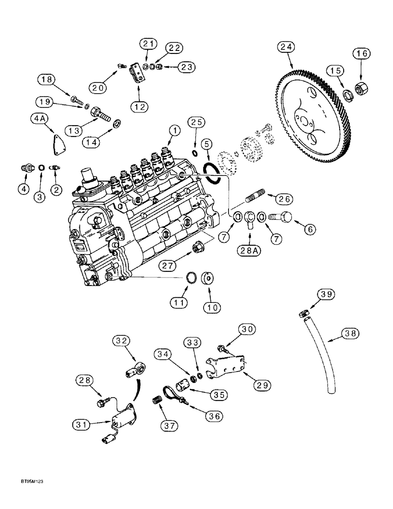 Схема запчастей Case IH 9310 - (3-024) - FUEL INJECTION PUMP AND DRIVE, 6T-830 EMISSIONS CERTIFIED ENGINE, 9310 ONLY, S/N JEE0036501 & AFTER (03) - FUEL SYSTEM