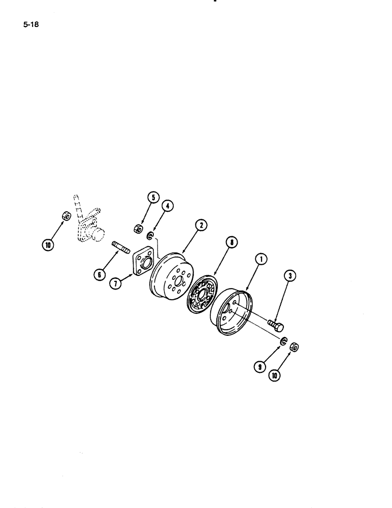 Схема запчастей Case IH 235 - (5-18) - WHEELS, FRONT SPLIT TYPE WITH SPACERS (05) - STEERING