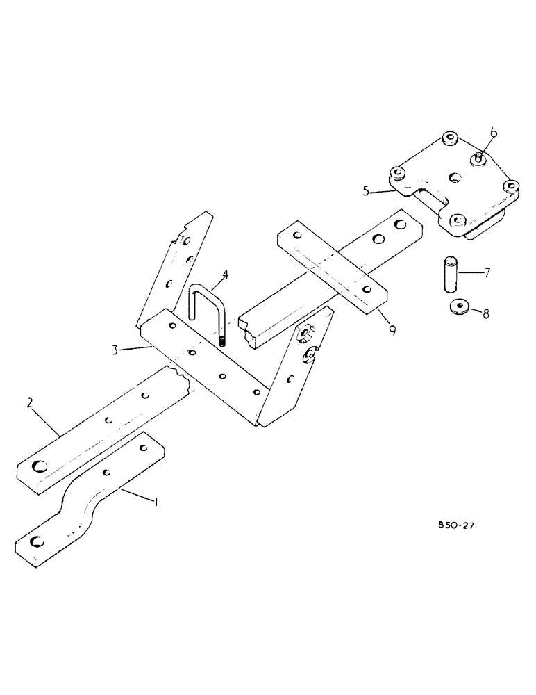 Схема запчастей Case IH 278 - (09-020) - SWINGING DRAWBAR (12) - FRAME