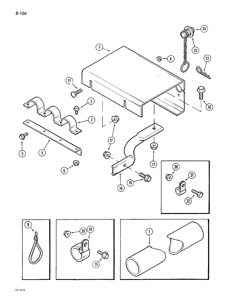 Схема запчастей Case IH 1680 - (8-104) - REEL DRIVE, COUPLING MOUNTING, P.I.N. JJC0117060 AND AFTER (07) - HYDRAULICS