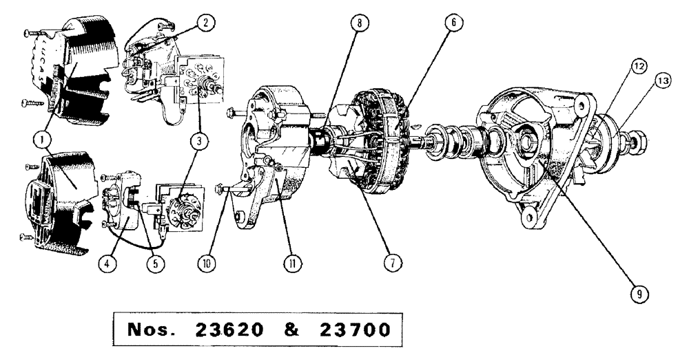 Схема запчастей Case IH BUTLERS - (12) - ALTERNATOR, NUMBERS 23620 & 23700 