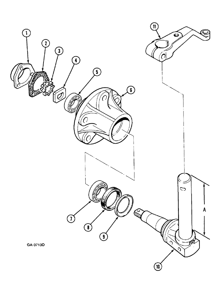 Схема запчастей Case IH 833 - (5-280) - STEERING KNUCKLE (05) - STEERING