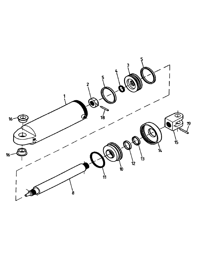 Схема запчастей Case IH 7700 - (B02-08) - HYDRAULIC CYLINDER, ELEVATOR SLEW Hydraulic Components & Circuits