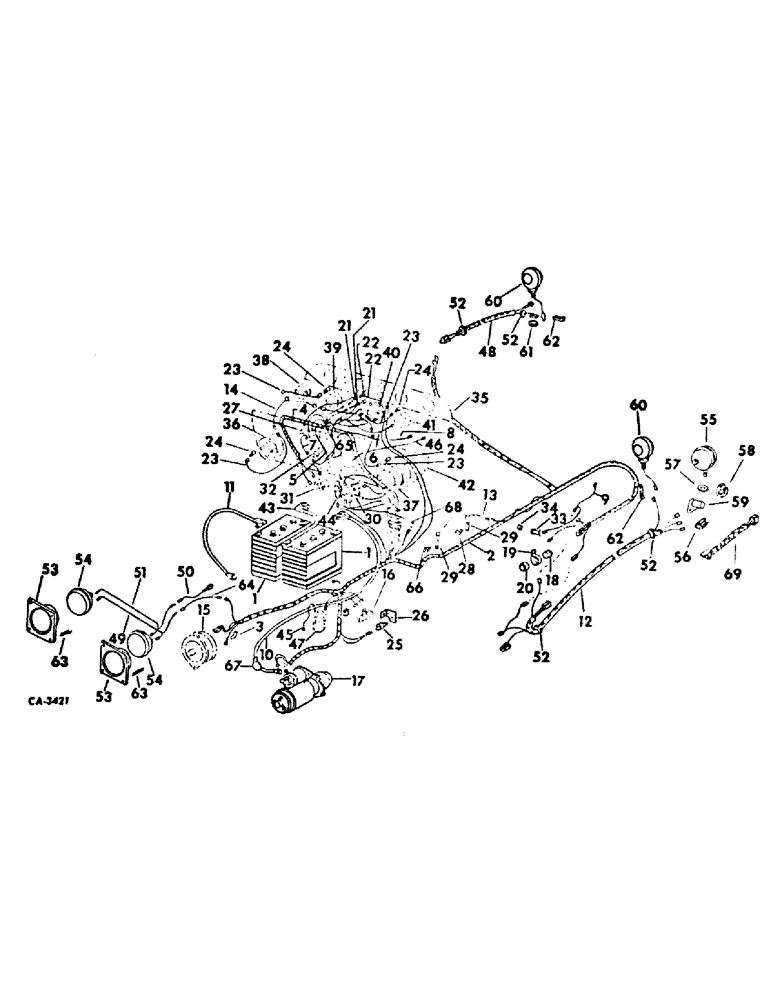 Схема запчастей Case IH 464 - (08-10) - ELECTRICAL, STARTING AND LIGHTING, DIESEL ENGINE TRACTORS, WITH TRACTOR SERIAL NO. 109150 AND BELOW (06) - ELECTRICAL