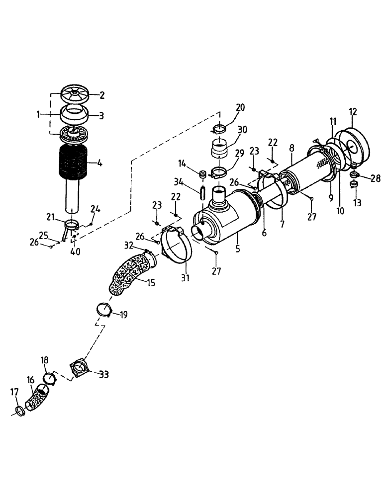 Схема запчастей Case IH 7000 - (C03-05) - AIR CLEANER, M11-250/M11-330, FLORIDA OPTION Engine & Engine Attachments