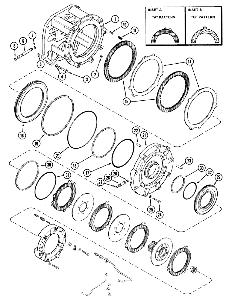 Схема запчастей Case IH 2594 - (6-030) - TRANSMISSION, (C1) AND (C4) CLUTCHES, PRIOR TO TRANSMISSION SERIAL NO. 16260432 (06) - POWER TRAIN