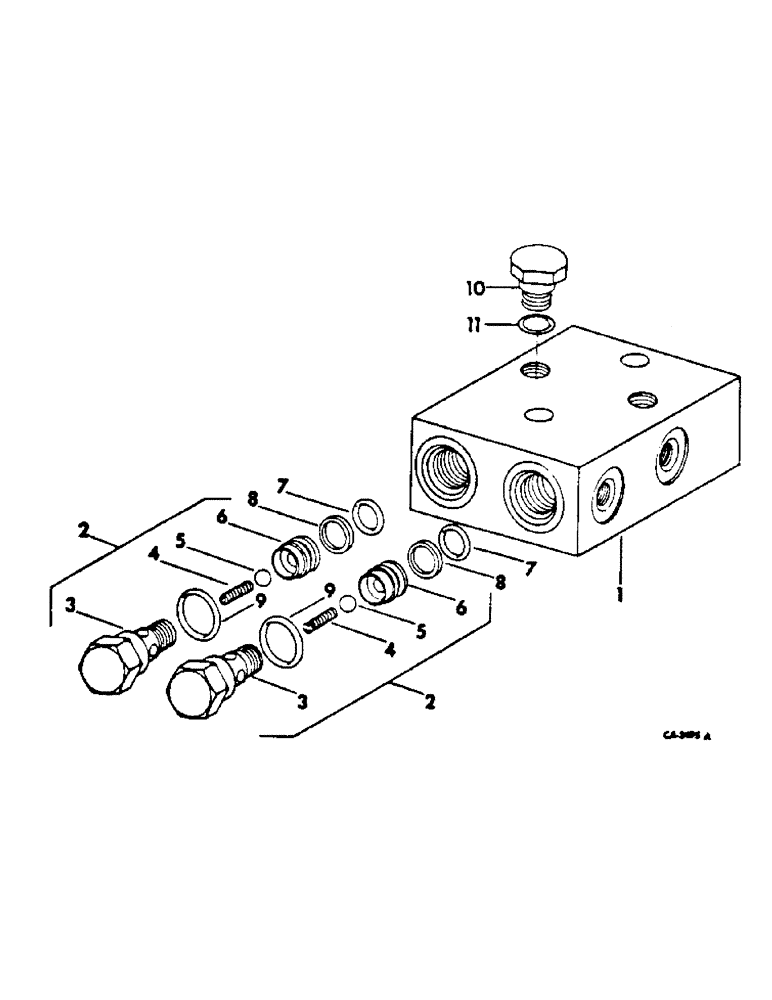 Схема запчастей Case IH 454 - (07-43) - DRIVE TRAIN, CHECK VALVE MANIFOLD (04) - Drive Train