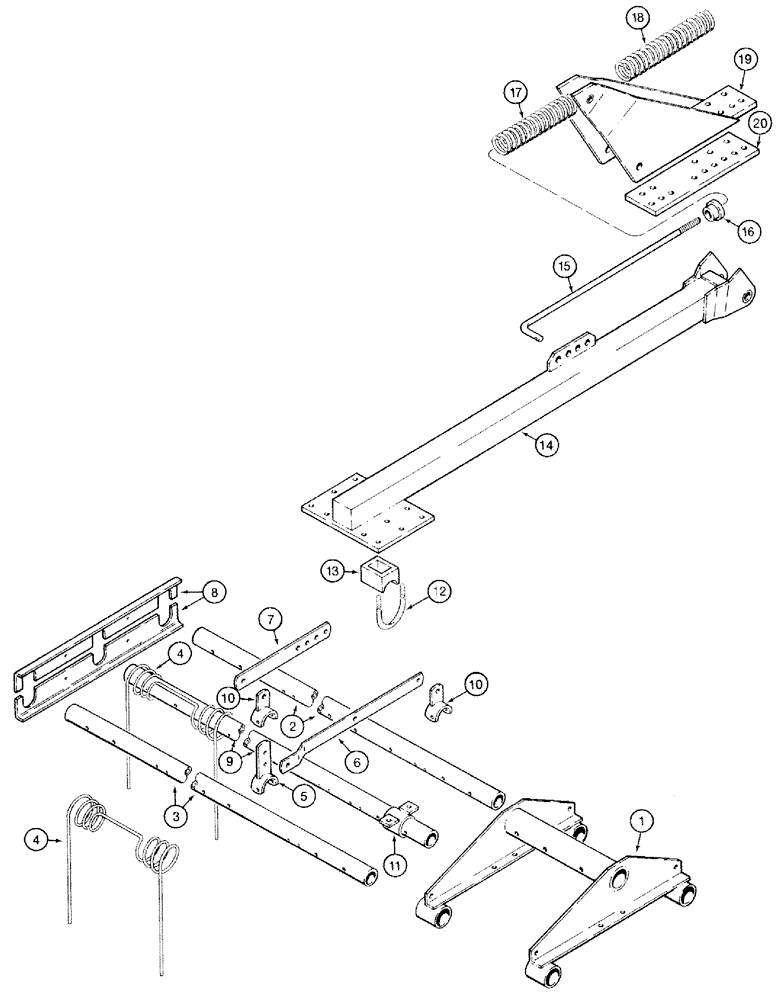 Схема запчастей Case IH 760 - (9-11) - MULCHER ATTACHMENT - ADJUSTABLE ANGLE, UNITS BUILT PRIOR TO 1980 (09) - CHASSIS/ATTACHMENTS