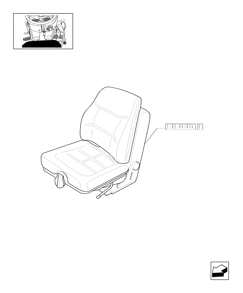 Схема запчастей Case IH JX1060C - (1.92.85/07) - (VAR.956/1) SEAT WITH SWITCH - L/CAB (10) - OPERATORS PLATFORM/CAB