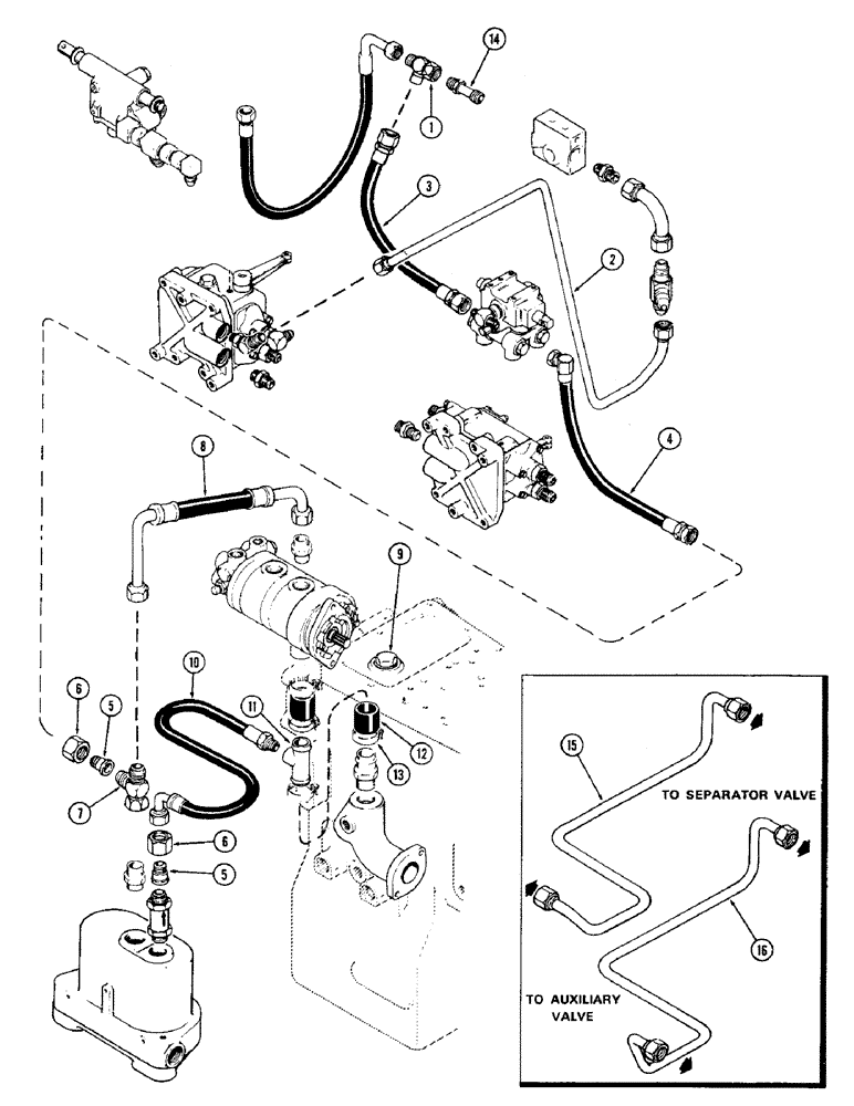 Схема запчастей Case IH 2470 - (187A) - A44755 PLUMBING KIT, USED W/REMOTE HYDRAULIC MOTOR, USED W/PTO (08) - HYDRAULICS