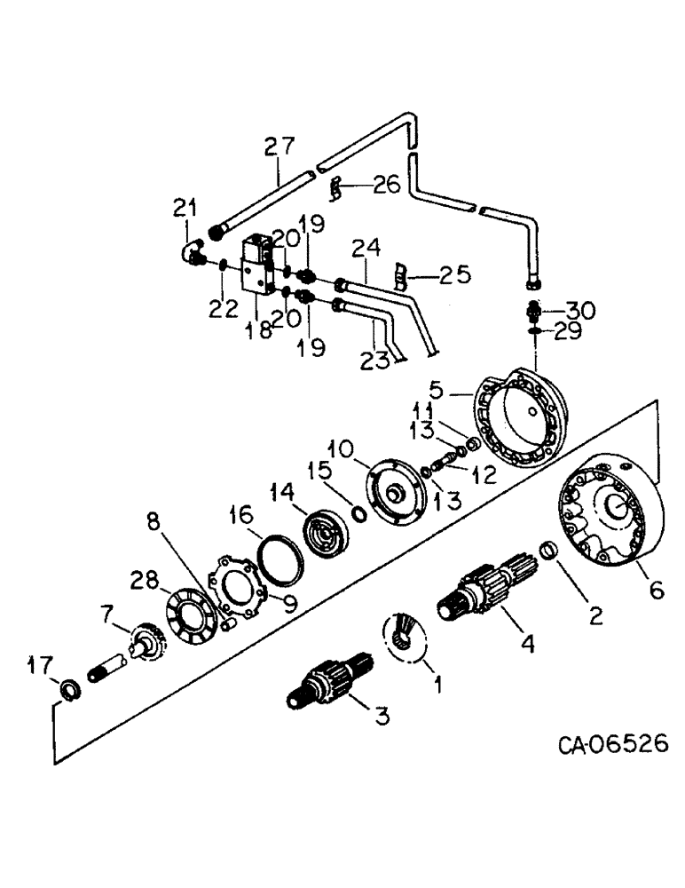 Схема запчастей Case IH 4586 - (07-25) - DRIVE TRAIN, DIFFERENTIAL LOCK, 4586 TRACTORS WITH SERIAL NO. 1501 AND ABOVE (04) - Drive Train