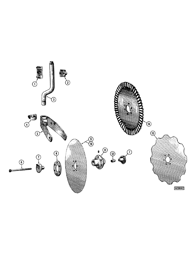 Схема запчастей Case IH MA - (36) - ROLLING COULTERS AND CLAMPS, PER BOTTOM 