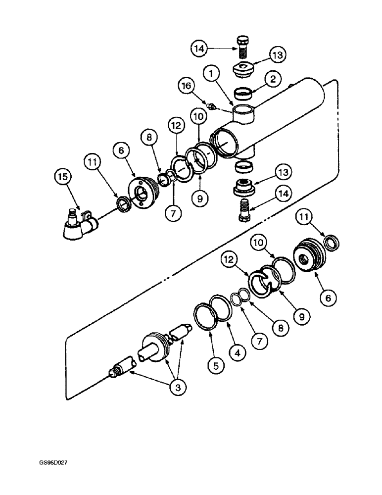 Схема запчастей Case IH 1400 - (5-08) - STEERING CYLINDER (04) - STEERING