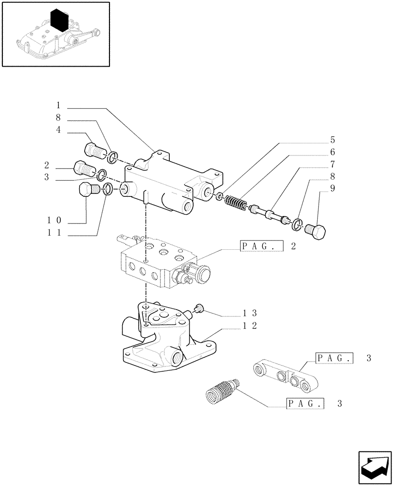 Схема запчастей Case IH JX1070C - (1.82.7/01[01]) - (VAR.126-127) ELECTRONIC LIFT - CAPS AND FLANGE (07) - HYDRAULIC SYSTEM